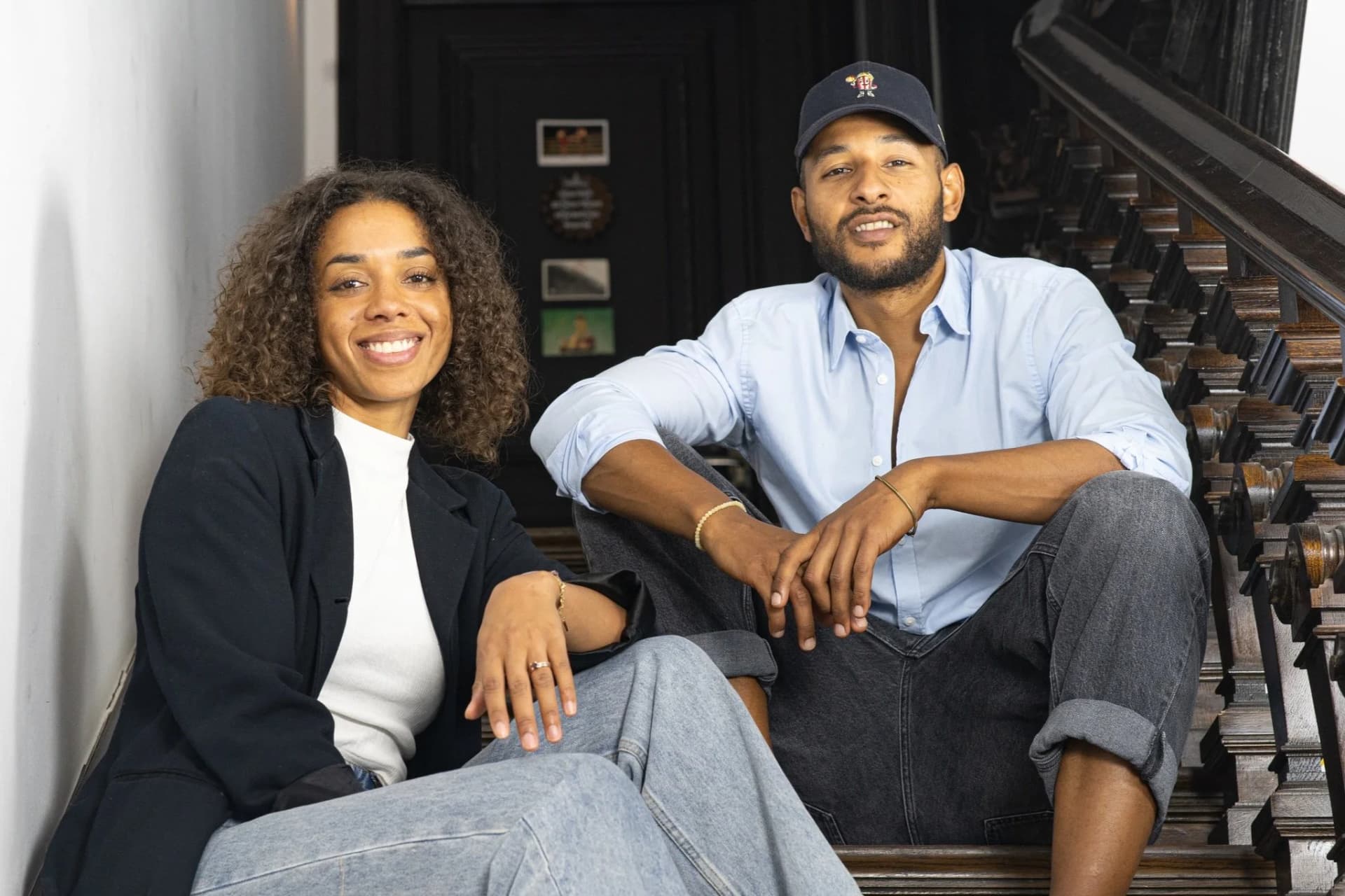 Elaine and Amadou working on a case